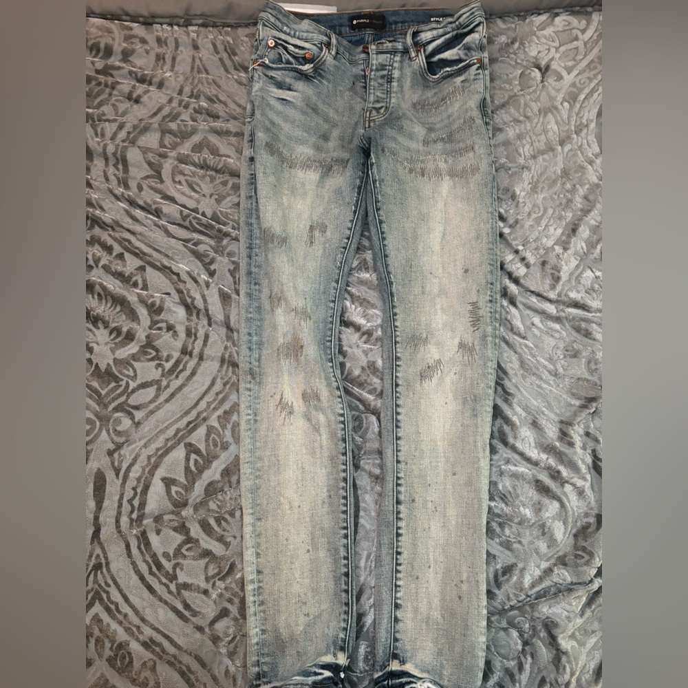 men  Light Blue purple Jeans